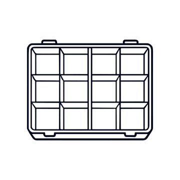 Ice cube tray with multiple squares.