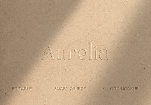 Debossed Paper Text & Logo Effect