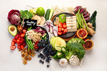 Obraz na płótnie Canvas Health food for clean eating concept.