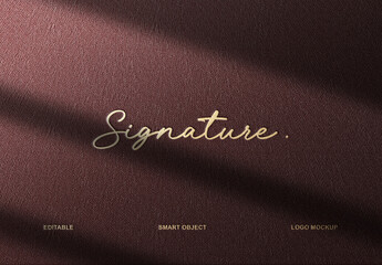 Gold Foil Signature Text & Logo Effect