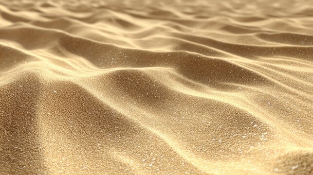 Textured ripples across a golden expanse of fine granular material dominate the view.