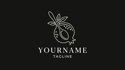 Fototapeta premium Pomegranate logo design with tagline.
