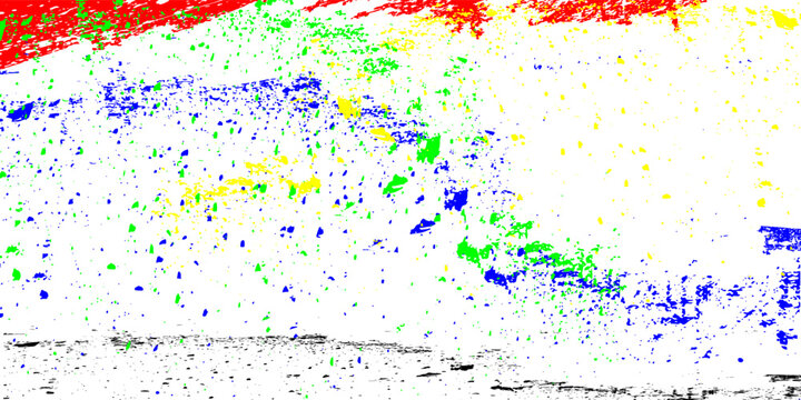 A fragmented abstract image with a texture that resembles paint splatters or distorted visual data. An irregular collection of dots and strokes of color, a splatter art technique.
