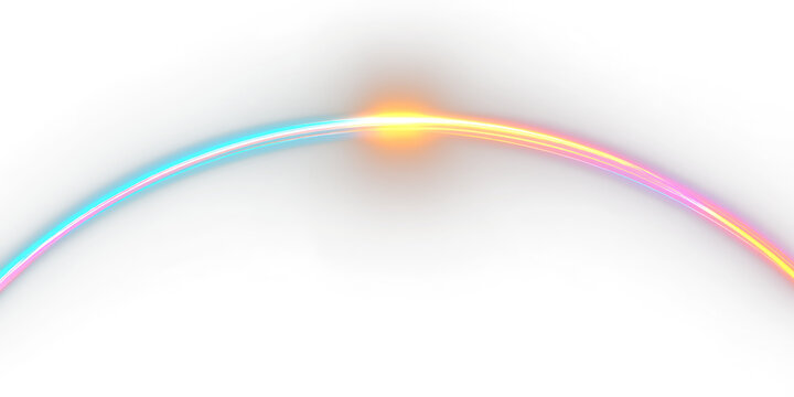 Prism rainbow light rays with colorful glow and flare PNG