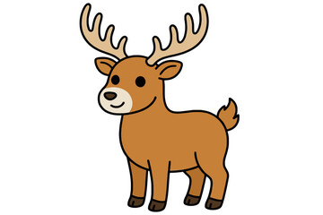 Fototapeta premium Cartoon Deer Illustration for Childrens Educational Content
