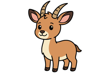 Obraz premium Cute Cartoon Gazelle Standing Facing Left Ideal for Children Books