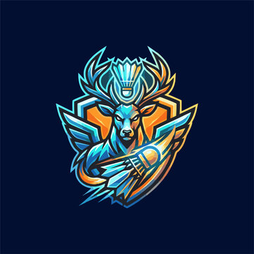 Deer Badminton Logo Design