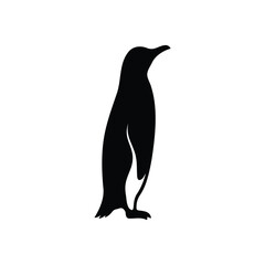 Fototapeta premium Penguin side view silhouette icon vector flat design.