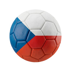 Fototapeta premium Soccer ball with Czech Republic flag colors isolated on white background