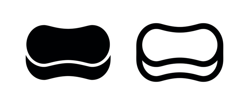 Sponge icon set. Cleaning, absorb, and household chore symbol. Vector illustration.