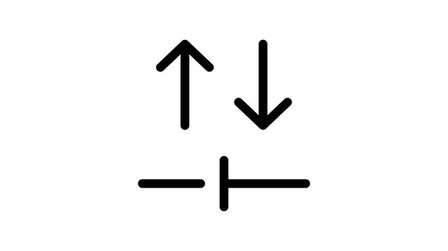 Animated adjust controls icon showing moving arrows and slider motion for app interface