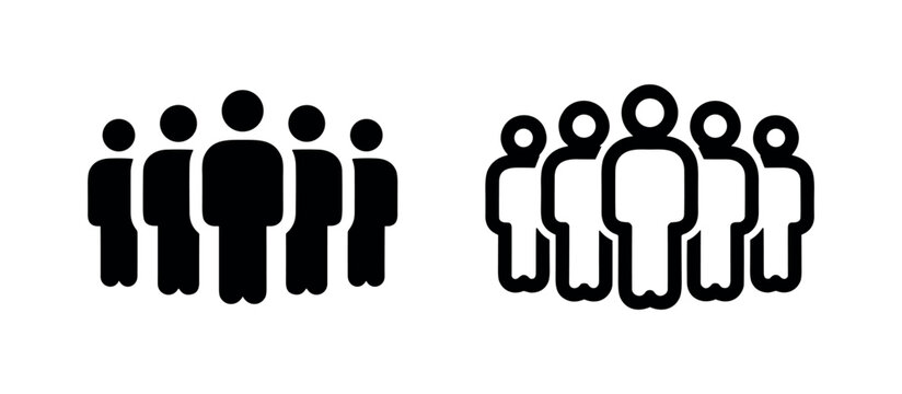 Group of people icon, multi-user symbol, social community network.