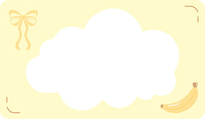 Fototapeta premium Cute Cloud Frame with Fruit Illustration