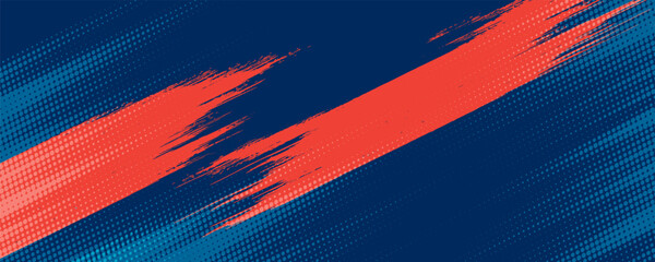 Abstract sport brush texture and pattern on blue background. Wrap car concept with red and white grunge. Vector illustration © Fiki