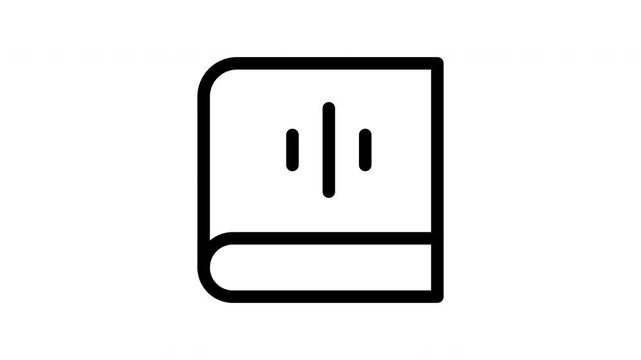 Animated audiobook icon showing sound wave motion for listening and learning content