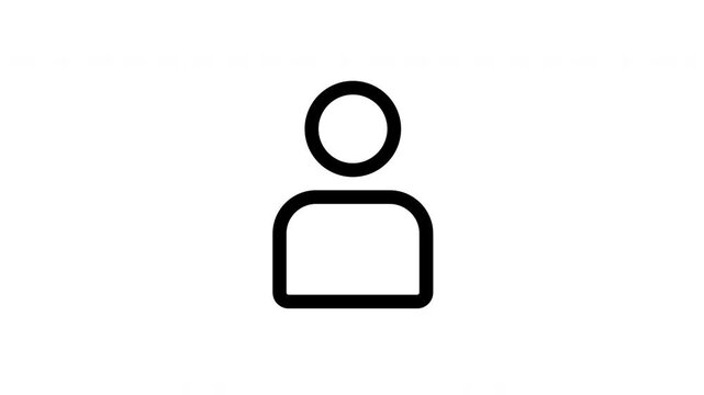 Animated avoid crowd icon showing people appearing with cross line for public safety