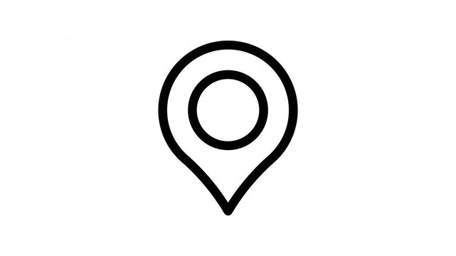 Animated banned location icon showing cross line motion for map and navigation interface
