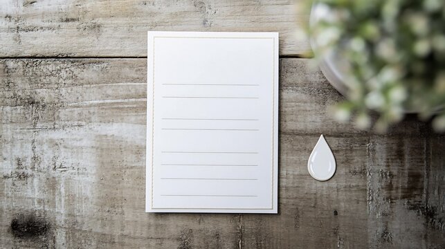 Sympathy Card with a teardrop on the right side and a writing space area on the left side for a condolence message