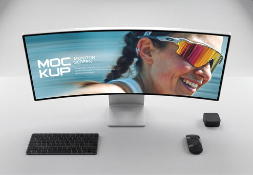 Top View Monitor Mockup