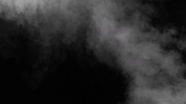 Super Slow Motion Shot of Flying Atmospheric Smoke, Isolated on Black Background , Filmed on High Speed Cinematic Camera at 1000 FPS
