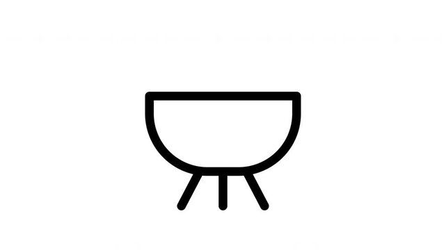Animated barbecue icon showing smoke motion for grill, cooking and outdoor food content