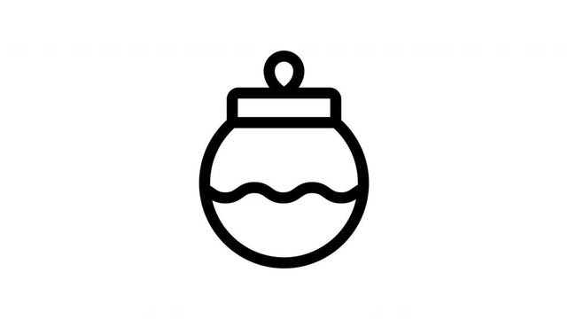 Animated bauble icon showing swinging ornament motion for christmas and holiday decoration