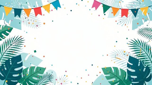 Traditional festival and decorative flags on white background with copy space for party promotions
