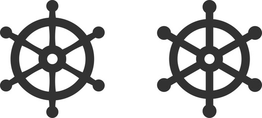 Ship wheel icon. Steering boat rudder. Direction control in the sea. Editable stroke. © Connect