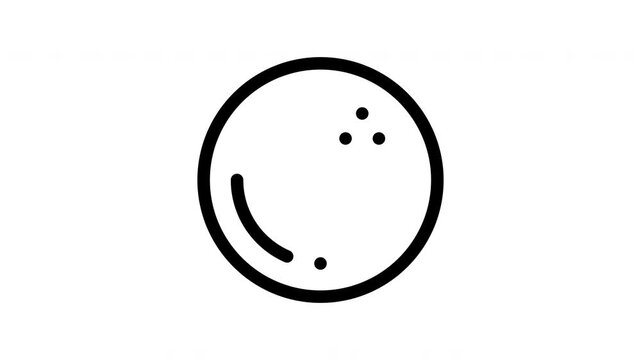 Animated bowling ball icon showing rolling motion for sports and recreation content