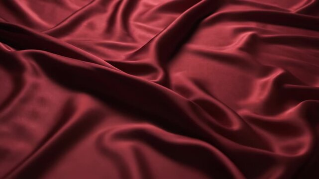 Luxurious red satin fabric with elegant drapes.