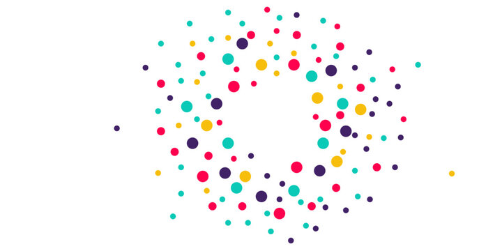 circular colorful with pop-art halftone.  halftone circles Colorful Confetti in background.