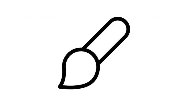 Animated paint brush icon showing painting motion for art and creative design content