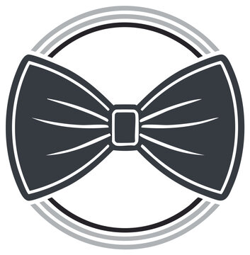 Elegant dark gray bow tie graphic emblem with concentric circles symbolizing formality and sophistication