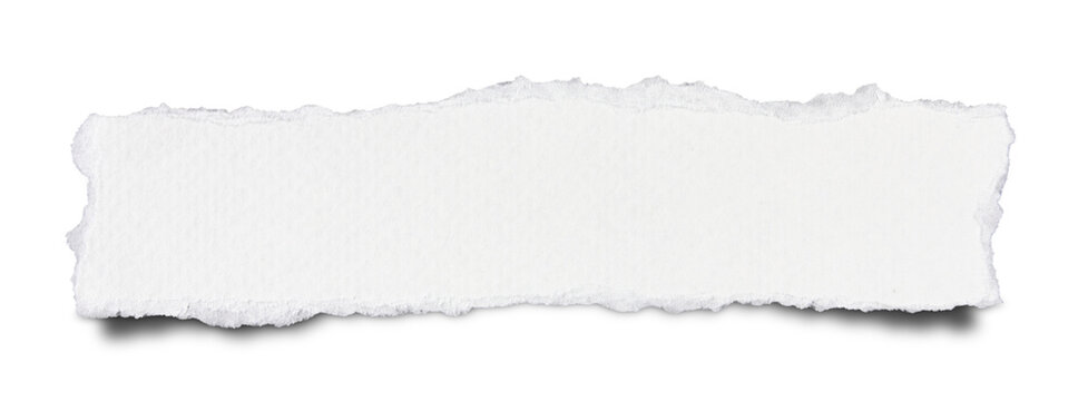 piece of blank white paper texture background with shadow torn and ripped on transparent background. document frame design