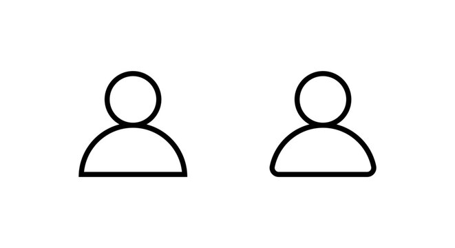 Default avatar profile icon in outline style. Social media user photo symbol