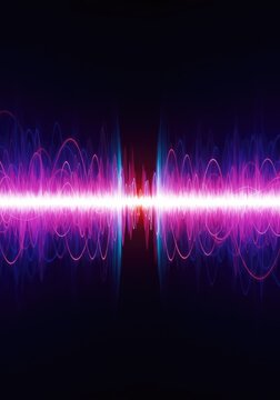Abstract background depicting rapid electromagnetic wave oscillation and frequency shifts in vibrant, glowing colors, ideal for science or technology concepts, spectrum, signal, color