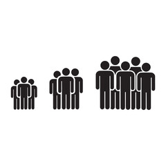 Obraz premium group of people in the crowd a-minimalist-black-and-white-icon-set-