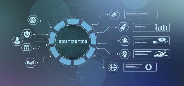 High tech abstract background representing industrial digitization processes and corporate paperless migration metrics.