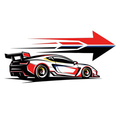 Fototapeta premium Fast Sports Car Speed Motion Graphic