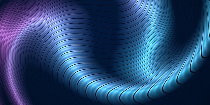 Abstract Ribbed Glass Wave Background with Smooth Gradient Flow