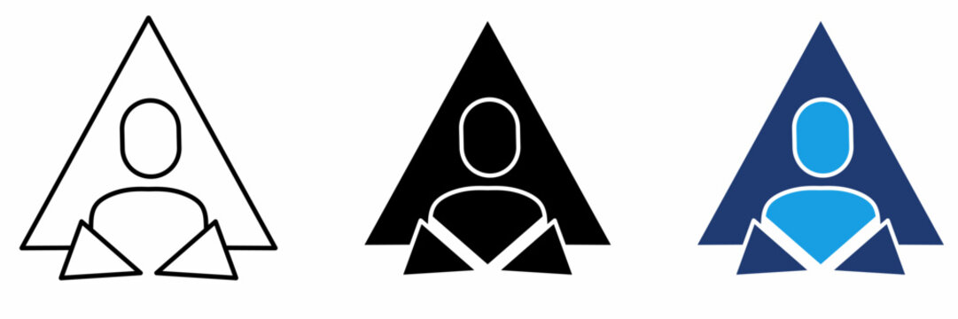 Business Leadership and Pyramid Hierarchy Icon Collection. Featuring Corporate Structure, CEO Management, Top Executive, Authority Level, and Organizational Chart Icons.