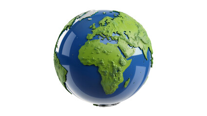 Fototapeta premium Isolated 3D render of planet Earth with Europe and Africa, global geography and environment