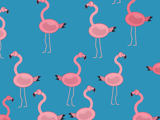 Fototapeta premium Tropical Flamingo Paradise Colorful Seamless Background