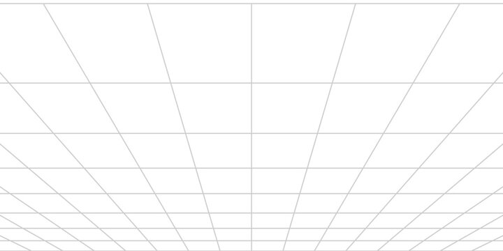 Vector perspective grid. Detailed lines forming an abstract background. Ultra wide illustration.