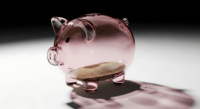 Pink Glass Pig Figurine Closeup.