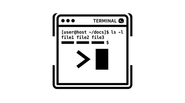 Command Line Interface Terminal Window with Code and Cursor