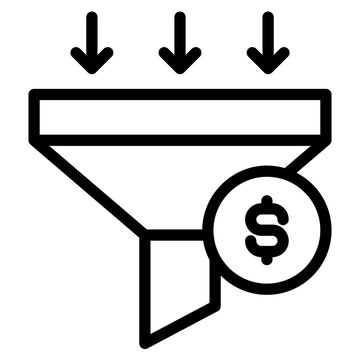 Sales funel icon style vector illustration