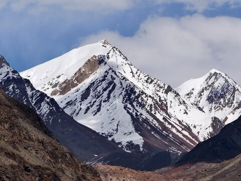 Scenic Ladakh Landscape with Himalayan Mountains and Buddhist Monasteries