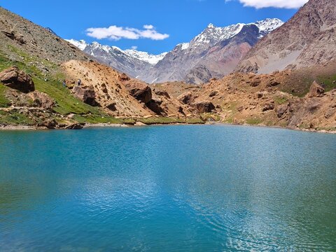 Scenic Suraj Tal Lake Along the Manali Leh Highway in the Himalayas
