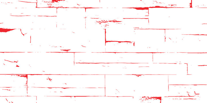 Red distressed brick wall texture abstracts cracked lines seamless pattern background vector illustration graphic layout.